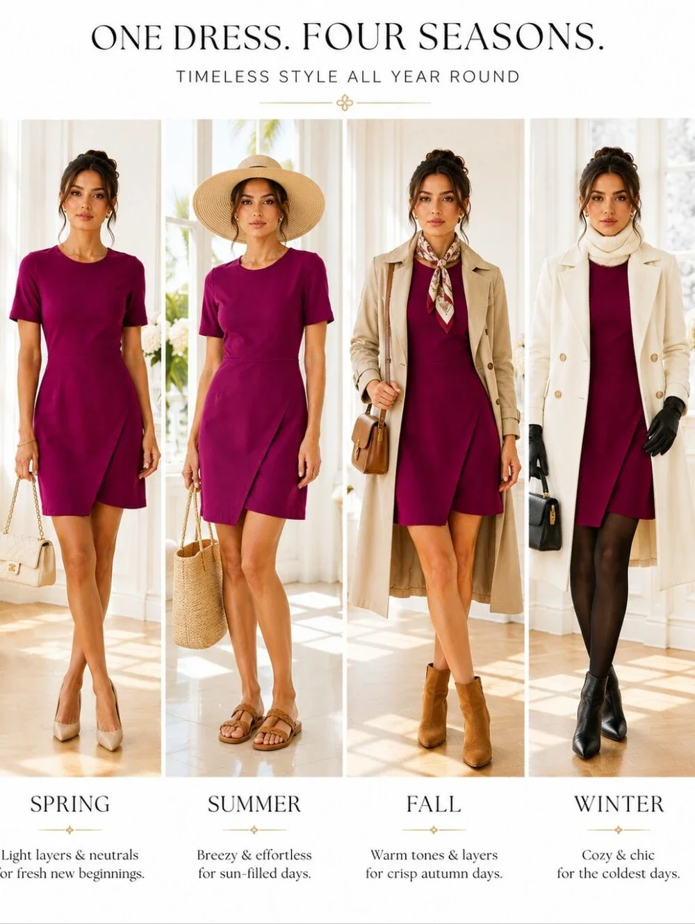Bar III Magenta Sheath Dress | Size XS | Short Sleeve Faux Wrap Mini Career